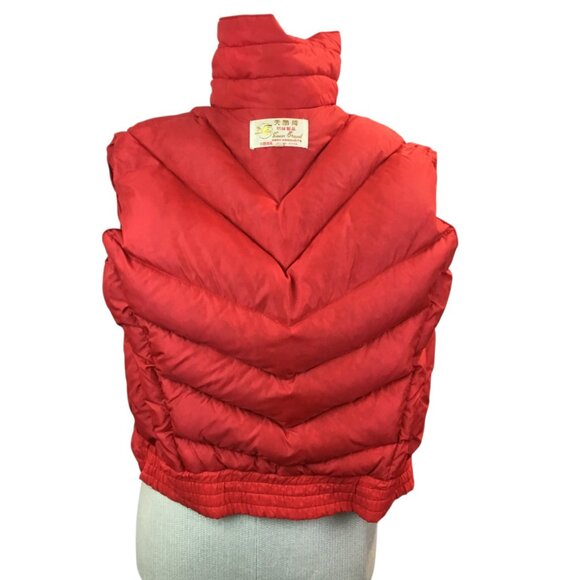 Swan Brand Red Down PUFFER FUNNEL VEST Womens Medium - Picture 6 of 10